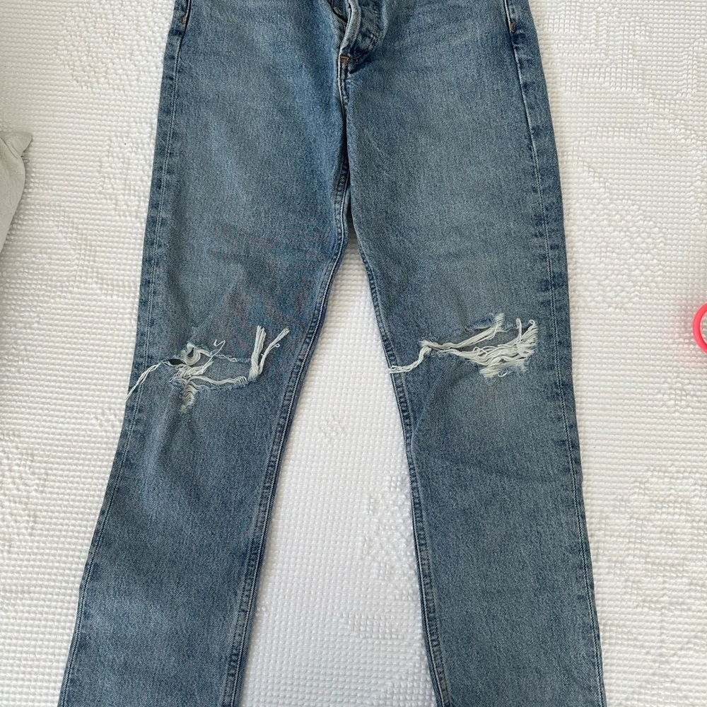 Agolde Riley High Rise Straight Crop - Picture 2 of 4